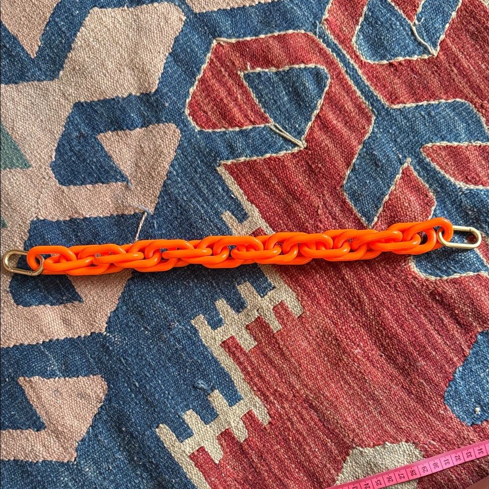 Clare V Bright Orange Chain Link Strap